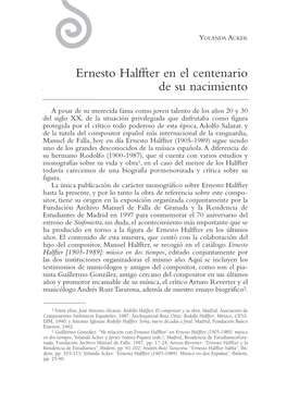 Ernesto Halffter En El Centenario De Su Nacimiento