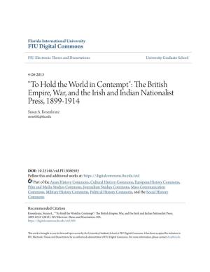 "To Hold the World in Contempt": the British Empire, War, and the Irish