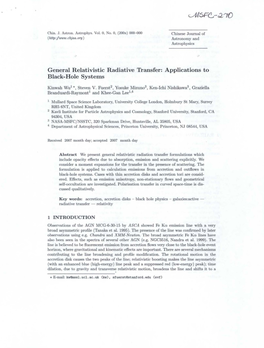 General Relativistic Radiative Transfer: Applications to Black-Hole Systems