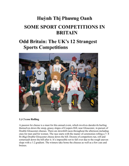 SOME SPORT COMPETITIONS in BRITAIN Odd Britain: the UK’S 12 Strangest Sports Competitions