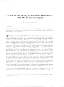 Excavation and Survey at Watchfield, Oxfordshire, 1983-89: an Interim Report