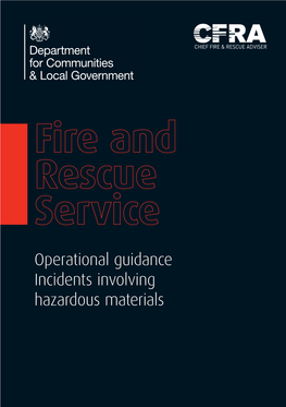 Fire and Rescue Service: Operational Guidance for Incidents