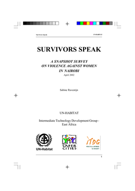 Survivors Speak UN-HABITAT