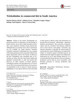 Trichodinidae in Commercial Fish in South America