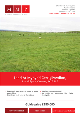 Land at Mynydd Cerrigllwydion, Pontdolgoch, Caersws, SY17 5NE