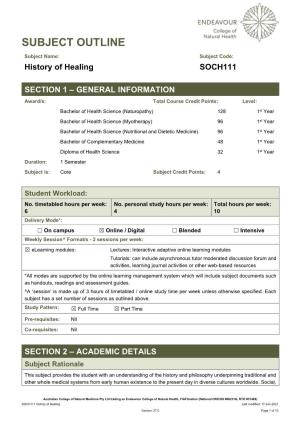 SOCH111 History of Healing Last Modified: 17-Jun-2021