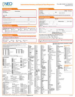 Immunohistochemistry Requisition