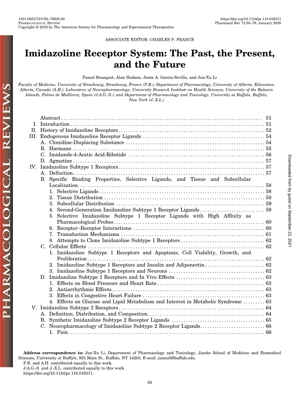 Imidazoline Receptor System: the Past, the Present, and the Future