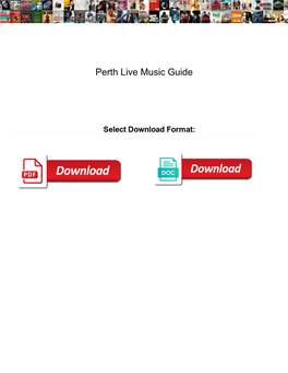 Perth Live Music Guide