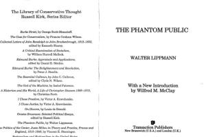 THE PHANTOM PUBLIC the Gase for Conservatism, by Francis Graham Wilson