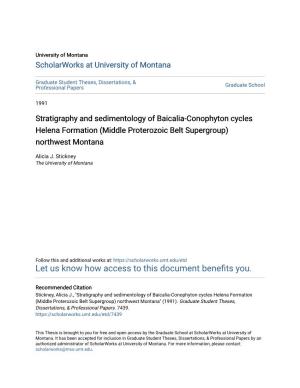 Stratigraphy and Sedimentology of Baicalia-Conophyton Cycles Helena Formation (Middle Proterozoic Belt Supergroup) Northwest Montana