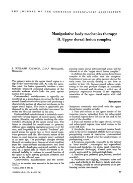Manipulative Body Mechanics Therapy: II