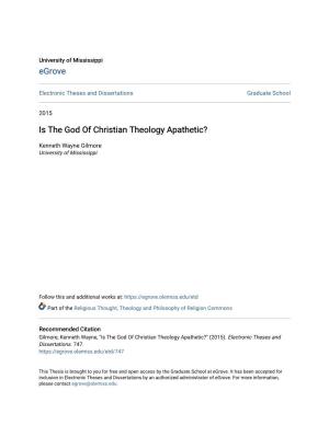 Is the God of Christian Theology Apathetic?