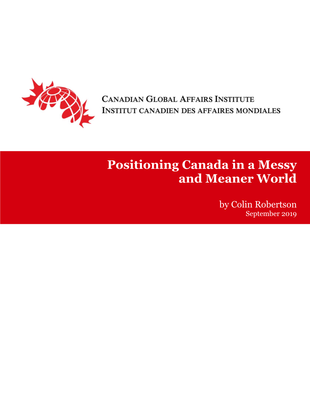 Positioning Canada in a Messy and Meaner World