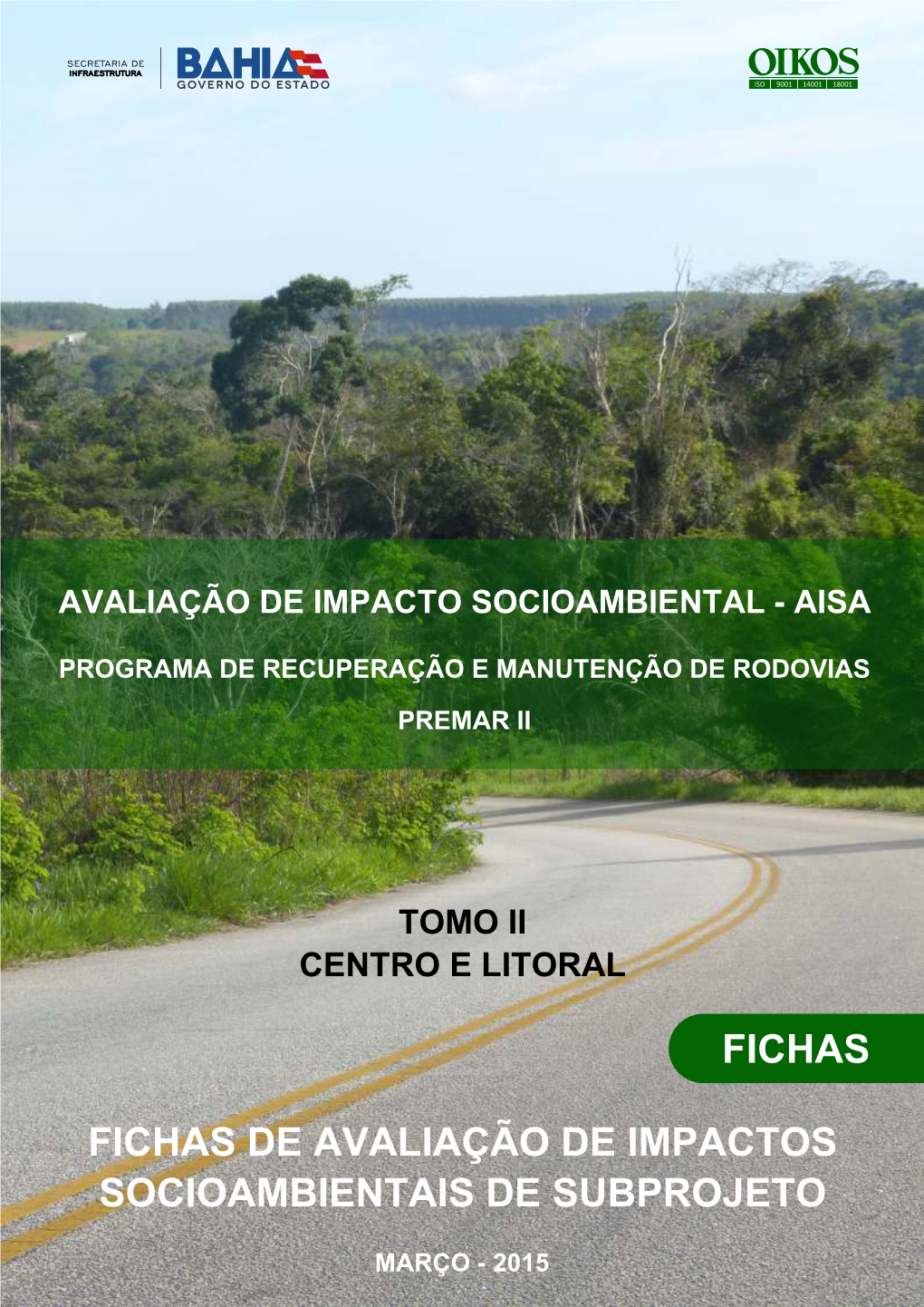 Fichas Fichas De Avaliação De Impactos Socioambientais De Subprojeto Março - 2015