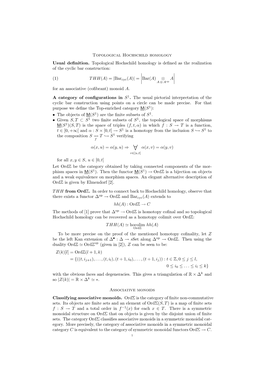 Notes the Symmetric Monoidal Functor Ordσ → C That Classiﬁes A