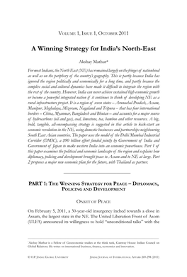 A Winning Strategy for India's North-East