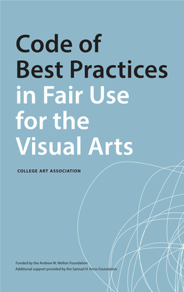 Code of Best Practices in Fair Use for the Visual Arts