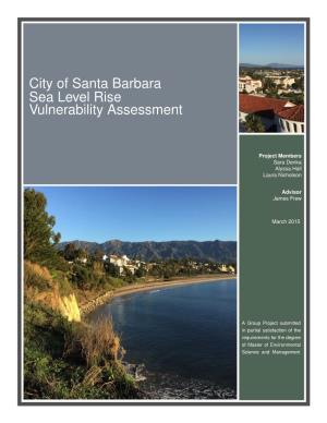 City of Santa Barbara Sea Level Rise Vulnerability Assessment