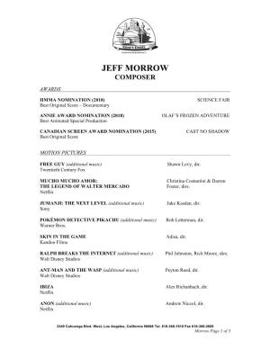 Jeff Morrow Composer