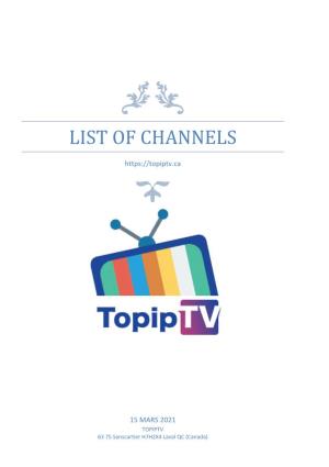 List of Channels