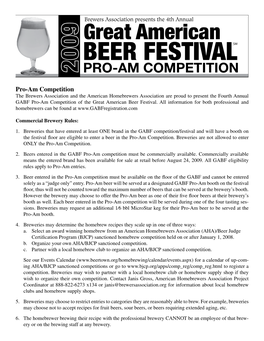 Beer Festivalsm Pro-Am Competition