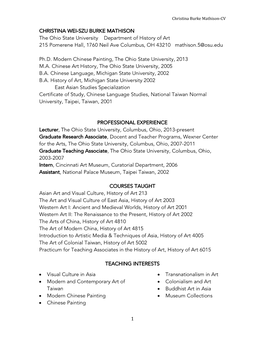 Christina Burke Mathison CV