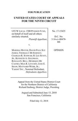 Ufcw Local 1500 Pension Fund V. Mayer