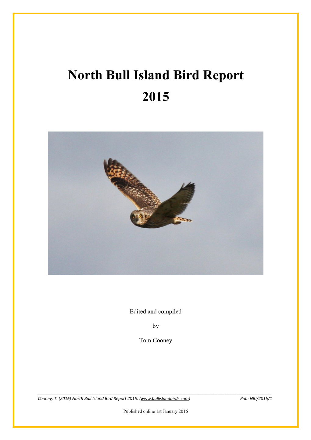 North Bull Island Bird Report 2015