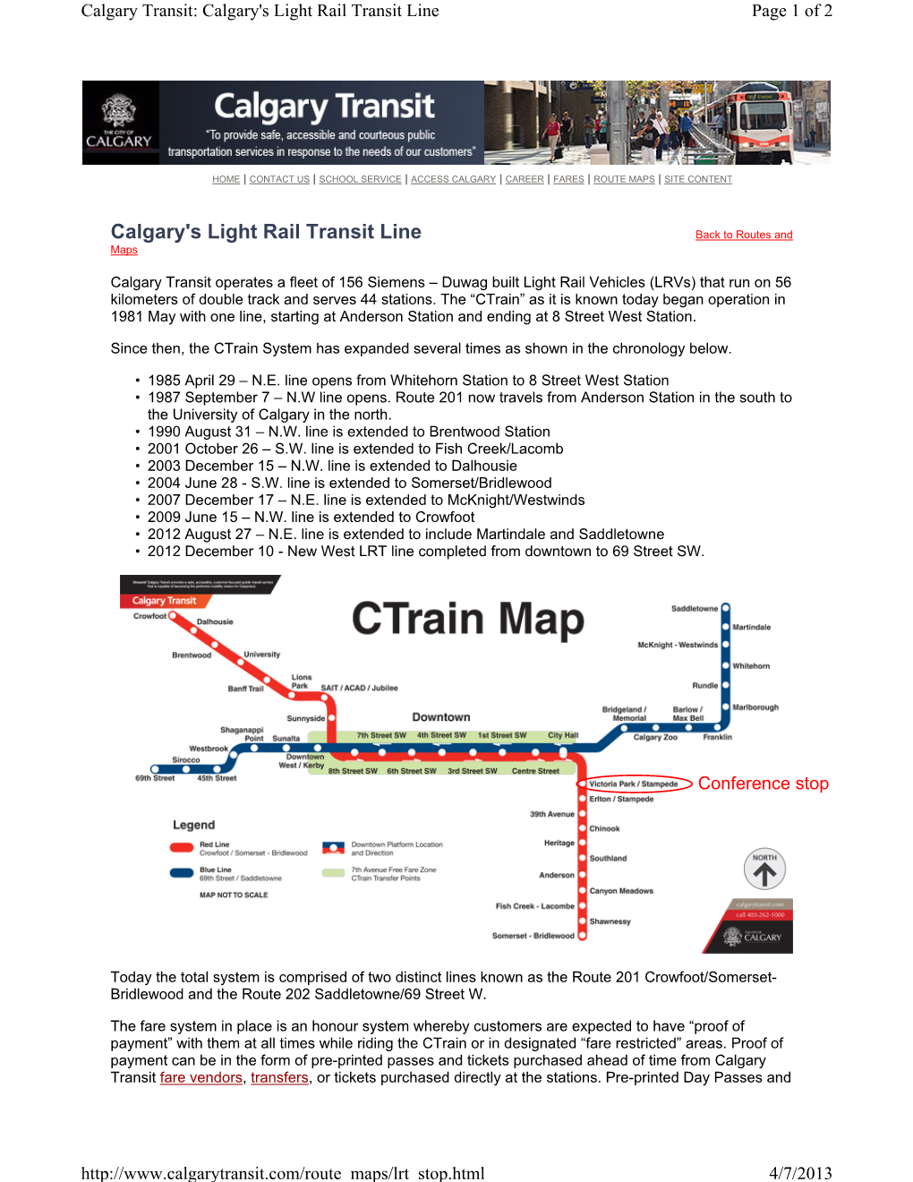 Calgary's Light Rail Transit Line Page 1 of 2