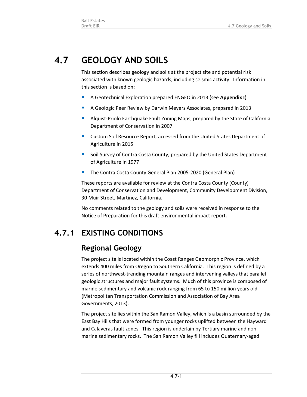 4.7 Geology and Soils