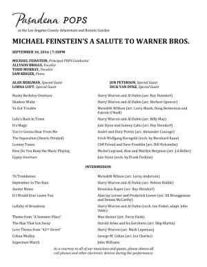 Michael Feinstein's a Salute to Warner Bros