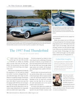 The 1957 Ford Thunderbird Two-Seater Formula