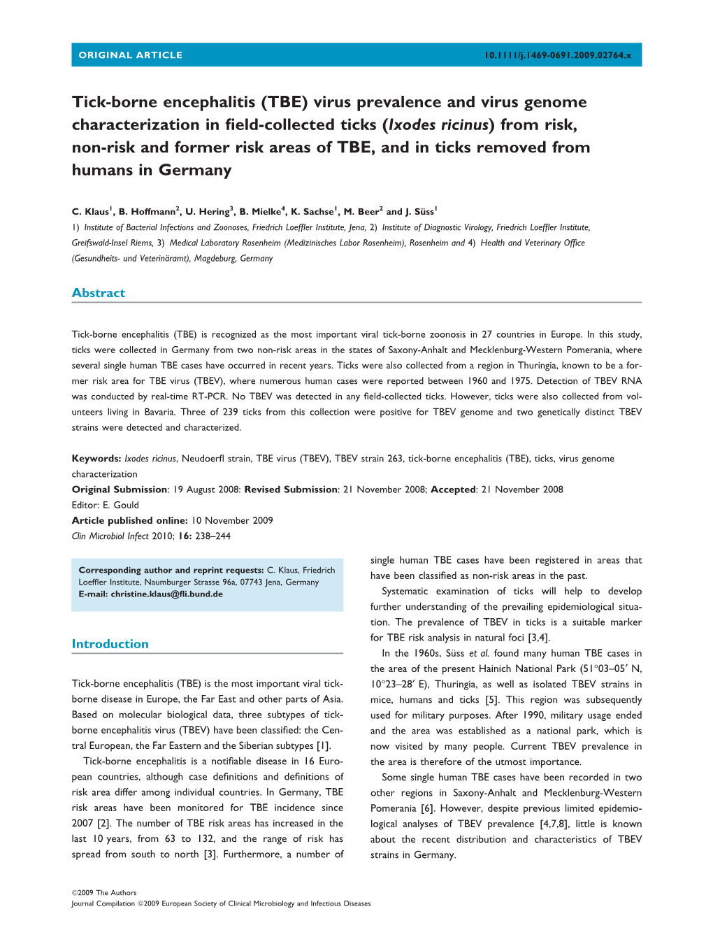 Tick-Borne Encephalitis (TBE)