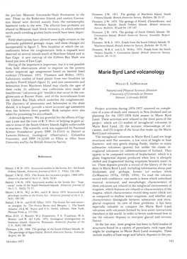 Marie Byrd Land Volcanology Evidence (Thomson, 1975; Thomson and Willey, 1975)