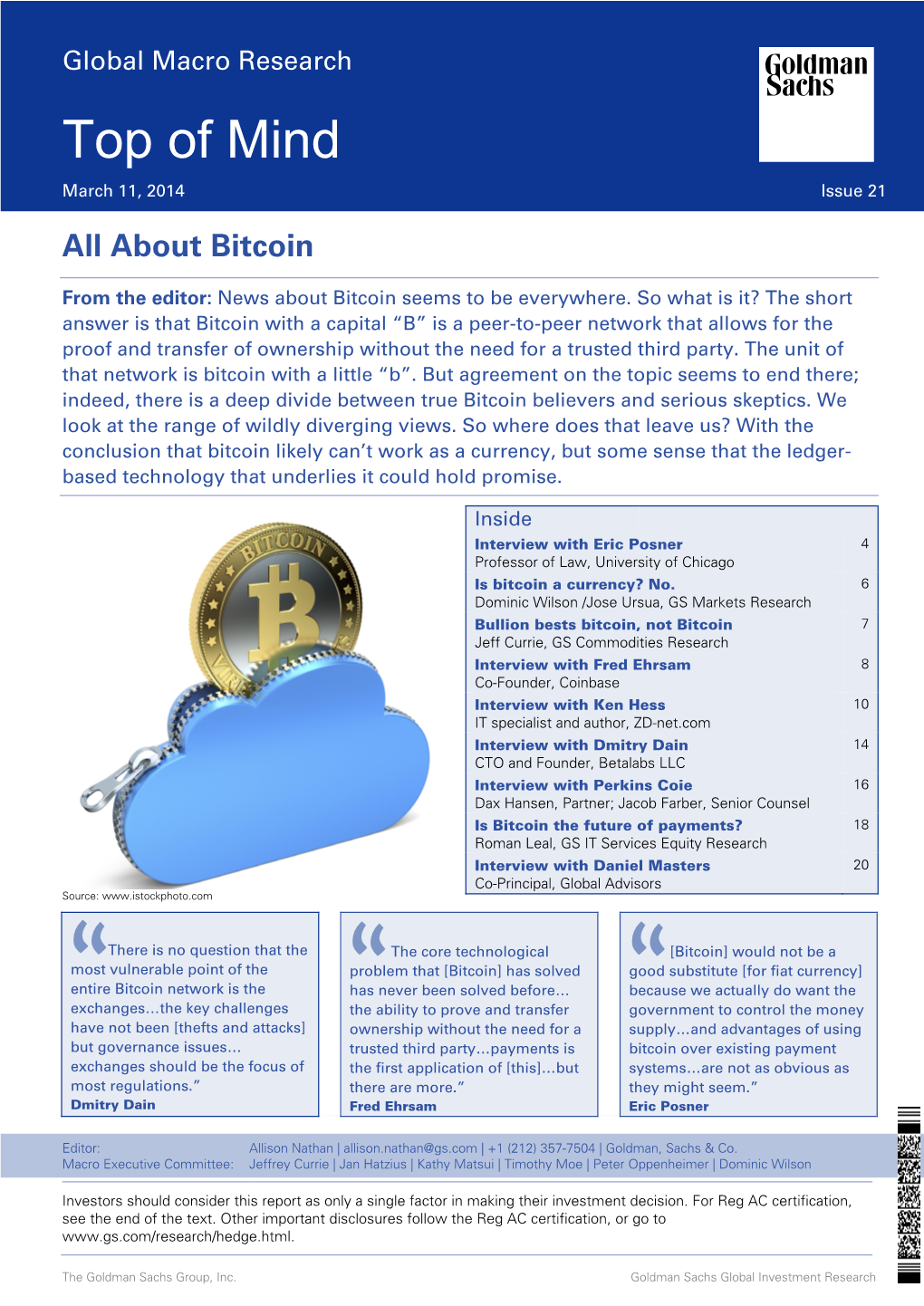Global Macro Research Top of Mind March 11, 2014 Issue 21