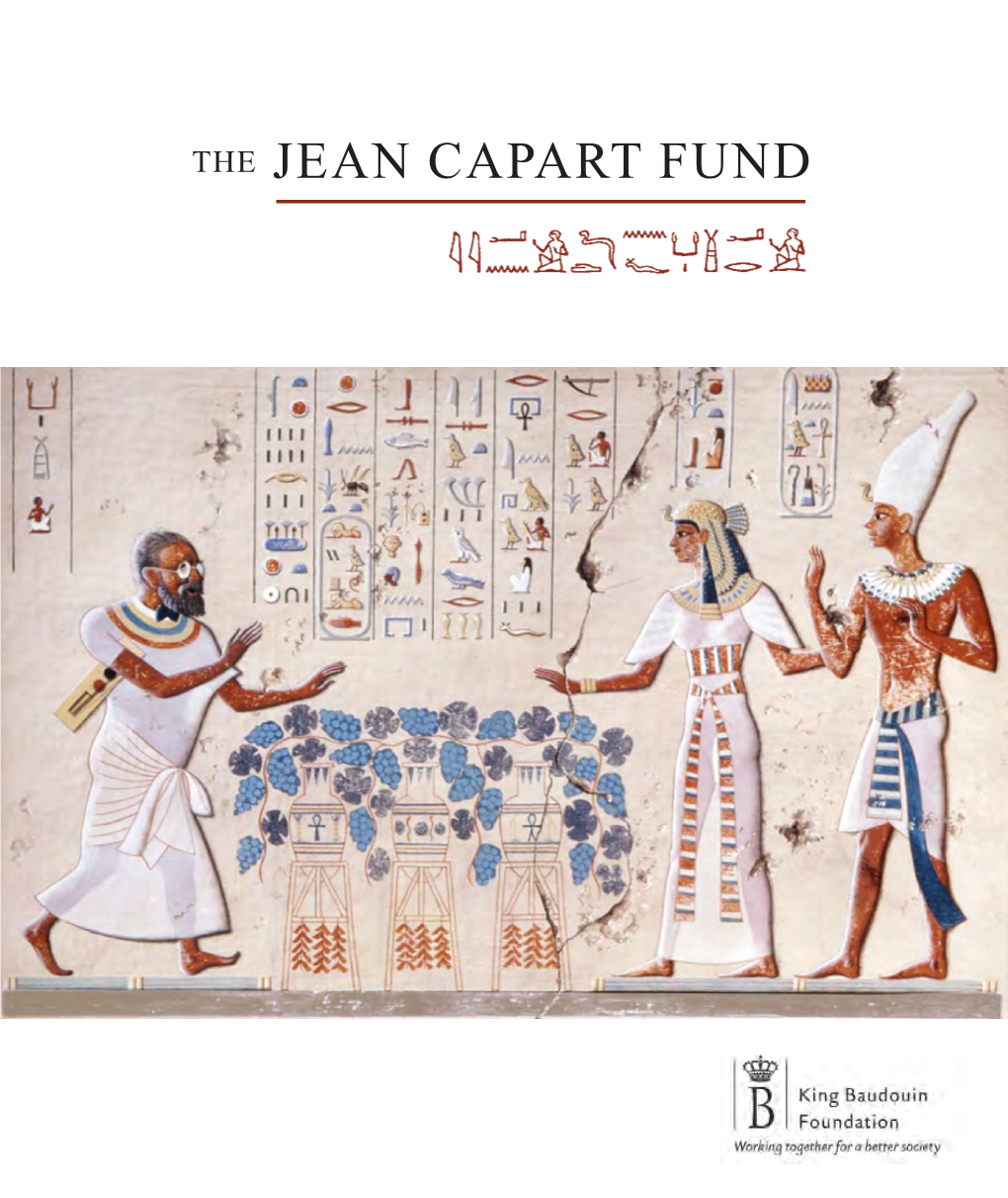 THE JEAN CAPART FUND Cover : Homage by Mark Severin to Jean Capart, 1941 (Royal Museums of Art and History, Brussels)