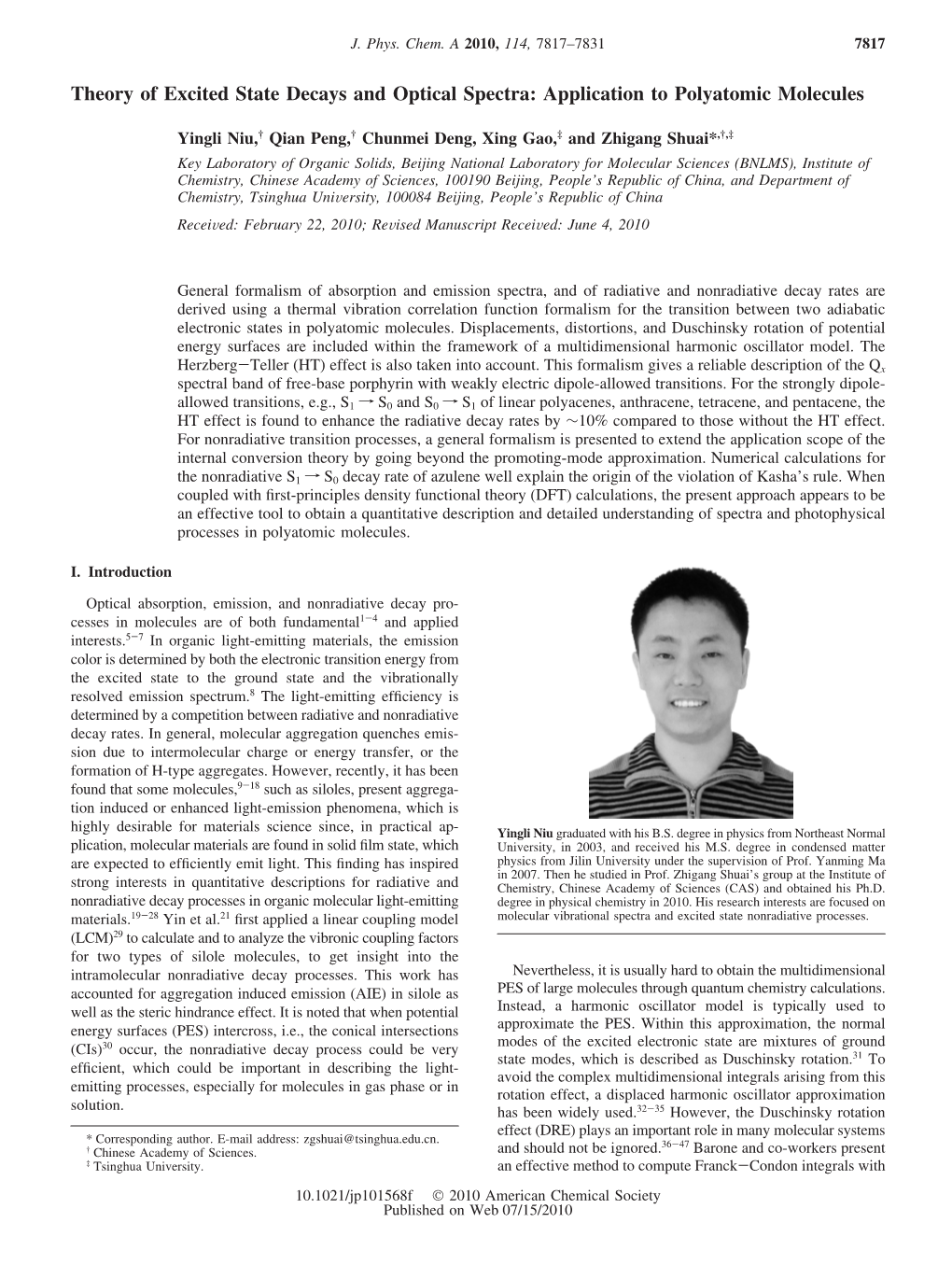 Theory of Excited State Decays and Optical Spectra: Application to Polyatomic Molecules