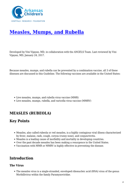 Measles, Mumps, and Rubella