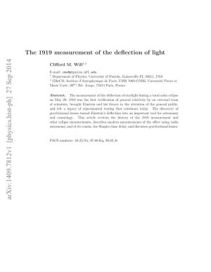 The 1919 Measurement of the Deflection of Light