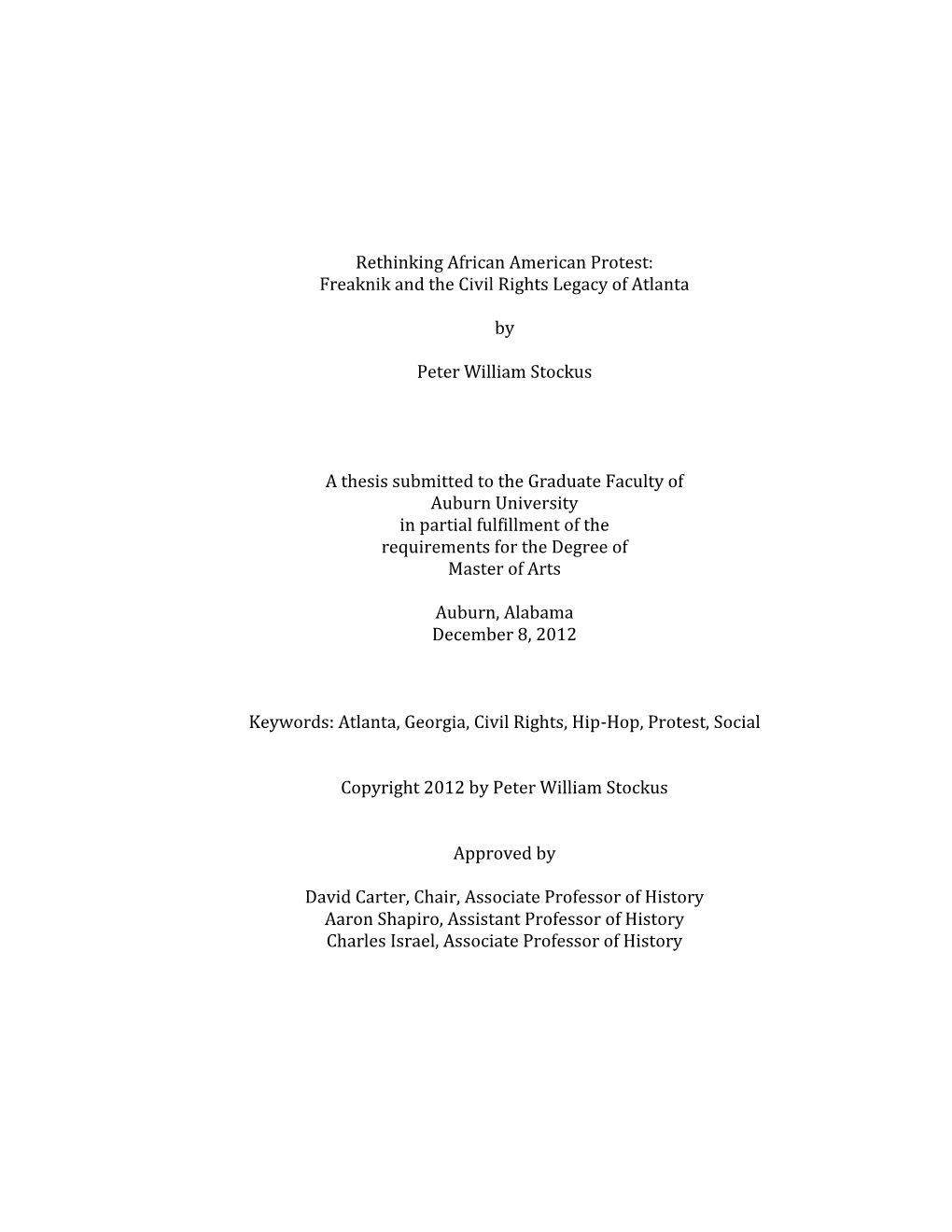 Freaknik and the Civil Rights Legacy of Atlanta by Peter William Stockus