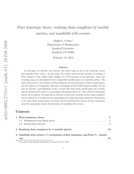 Floer Homotopy Theory, Realizing Chain Complexes by Module Spectra, And