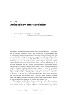 One Archaeology After Secularism