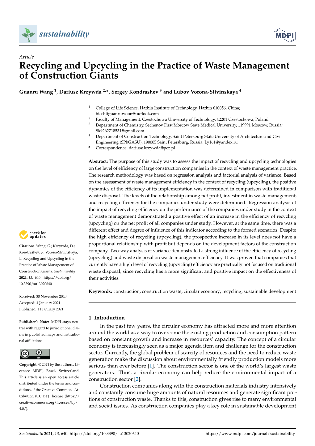 Recycling and Upcycling in the Practice of Waste Management of Construction Giants