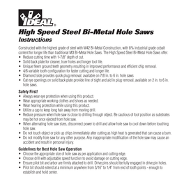 High Speed Steel Bi-Metal Hole Saws