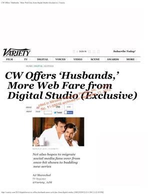 CW Offers 'Husbands,' More Web Fare from Digital Studio (Exclusive)