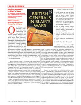 Book Reviews British Generals in Blair's Wars