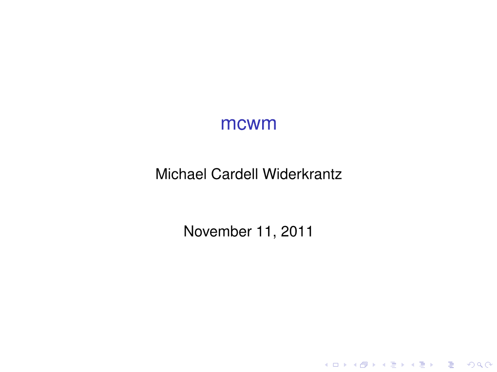 Michael Cardell Widerkrantz November 11, 2011