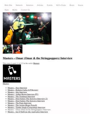 Omar (Omar & the Stringpoppers) Interview