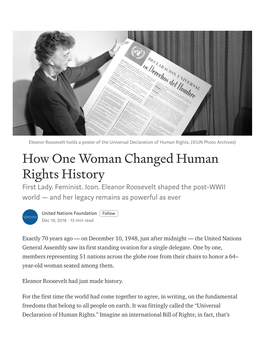 How One Woman Changed Human Rights History First Lady